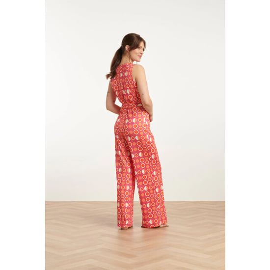 Smashed Lemon 25025 v-hals jumpsuit met grafische fruitprint | - Image 4