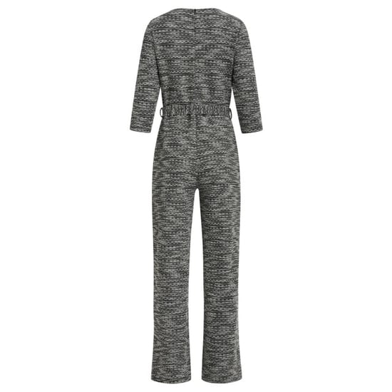 Smashed Lemon Jumpsuit met wijde pijpen en tweedlook stof zwart en wit | - Image 4