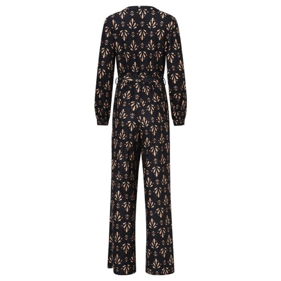 Smashed Lemon Stretchstof ornament geprint jumpsuit in zwart en camel | - Image 2