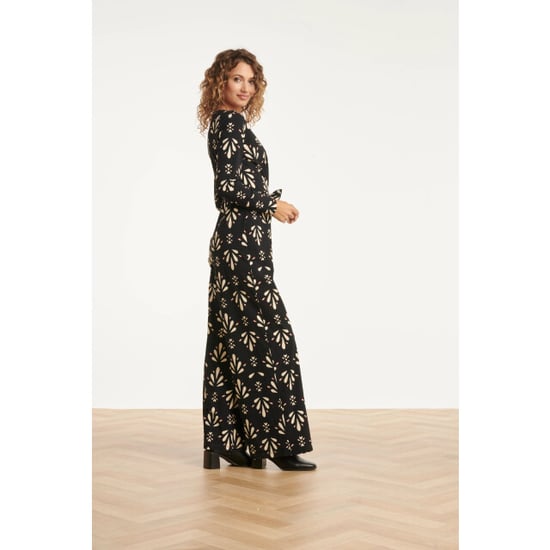 Smashed Lemon Zwart en wit ornamentaal print jumpsuit in travelkwaliteit | - Image 4