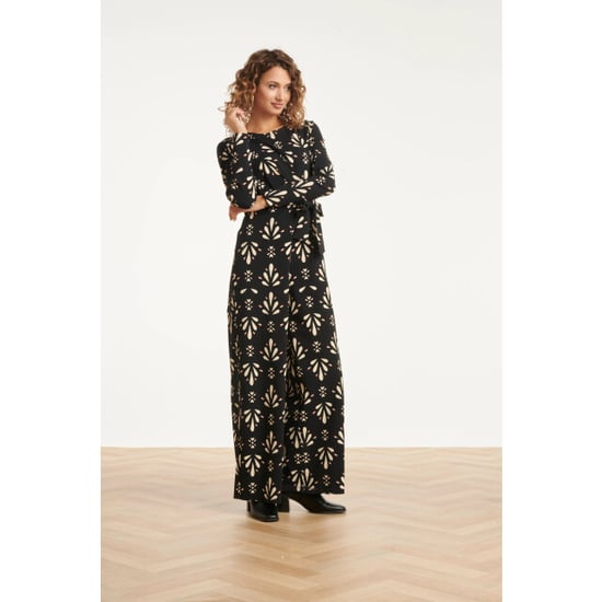 Smashed Lemon Zwart en wit ornamentaal print jumpsuit in travelkwaliteit | - Image 5