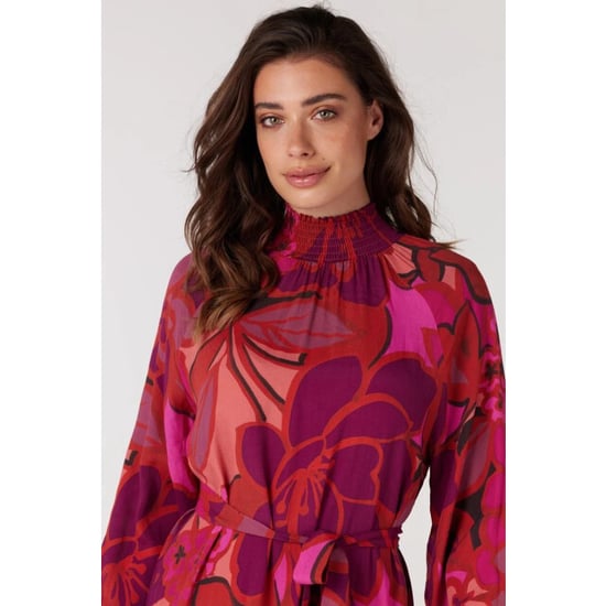 Jansen Amsterdam Wfp598 dress print with smocked turtle multi fuchsia - Image 4