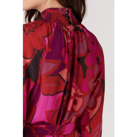 Jansen Amsterdam Wfp598 dress print with smocked turtle multi fuchsia - Image 6