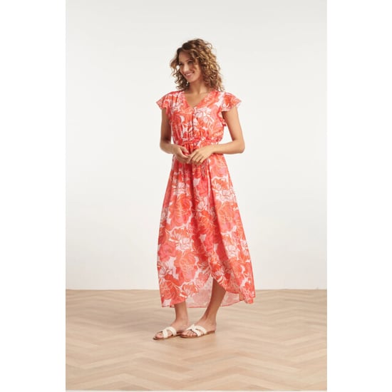 Smashed Lemon 24008 bloemenpracht chiffon jurk met ruchesceintuur | - Image 2