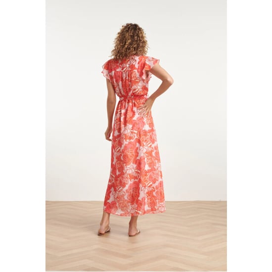 Smashed Lemon 24008 bloemenpracht chiffon jurk met ruchesceintuur | - Image 5