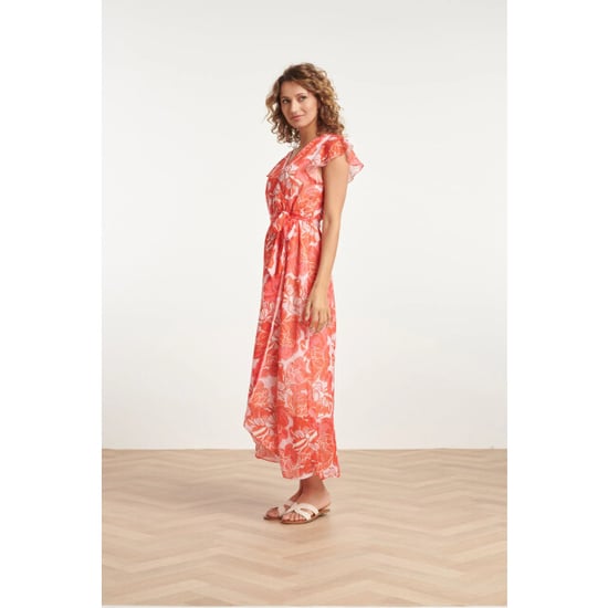 Smashed Lemon 24008 bloemenpracht chiffon jurk met ruchesceintuur | - Image 6