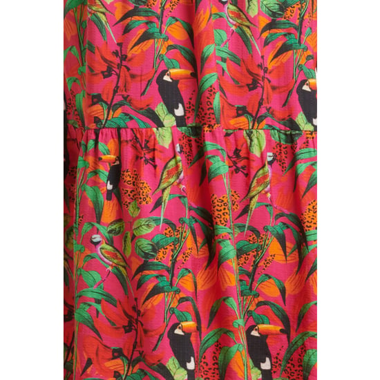 Smashed Lemon 24059 fuchsia midi jurk met jungle print | - Image 4
