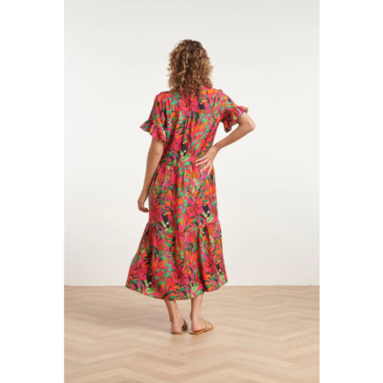 Smashed Lemon 24059 fuchsia midi jurk met jungle print | - Image 5