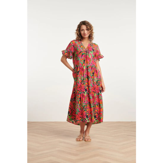 Smashed Lemon 24059 fuchsia midi jurk met jungle print | - Image 6
