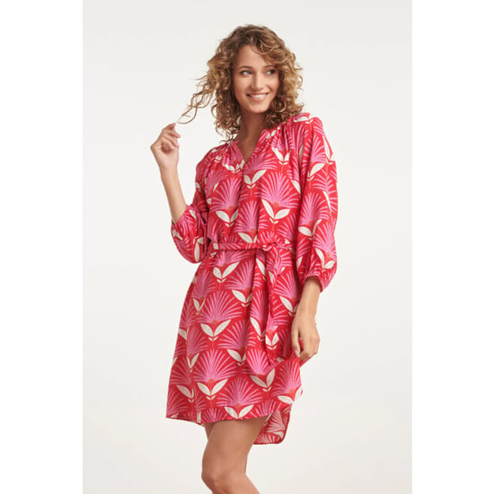 Smashed Lemon 24067 retro bloemenprint jurk met knielengte | - Image 1
