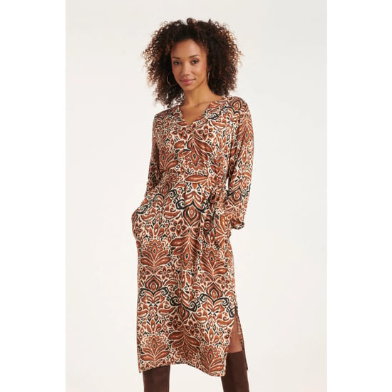 Smashed Lemon 24509 e paisley bedrukte midi jurk | - Image 1