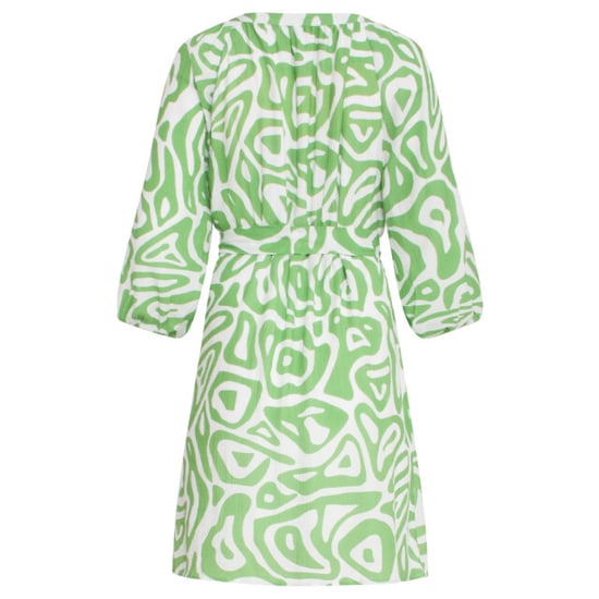 Smashed Lemon 25005 crinkle jurk met lichtte abstracte print | - Image 6