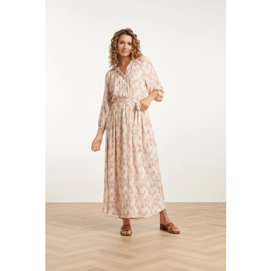 Smashed Lemon 25042 lichte maxi jurk met v-halsaztec print-nude tinten | - Image 5
