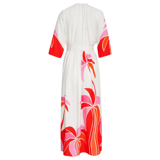 Smashed Lemon 25058 off white flowy maxi jurk met helder palm print | - Image 3