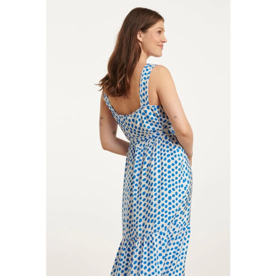 Smashed Lemon 25084 maxi jurk met kobalt polka dot print | - Image 3