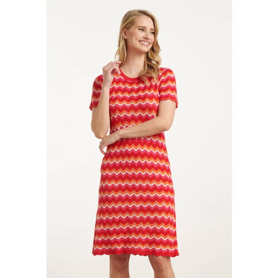 Smashed Lemon 25098 multicoloured zigzag knitted jurk | - Image 2