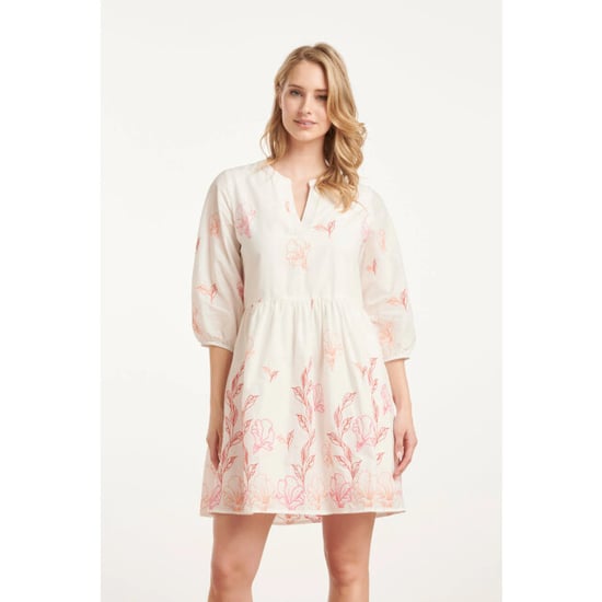 Smashed Lemon 25263 te bloemen geborduurde korte jurk met v-hals | - Image 4