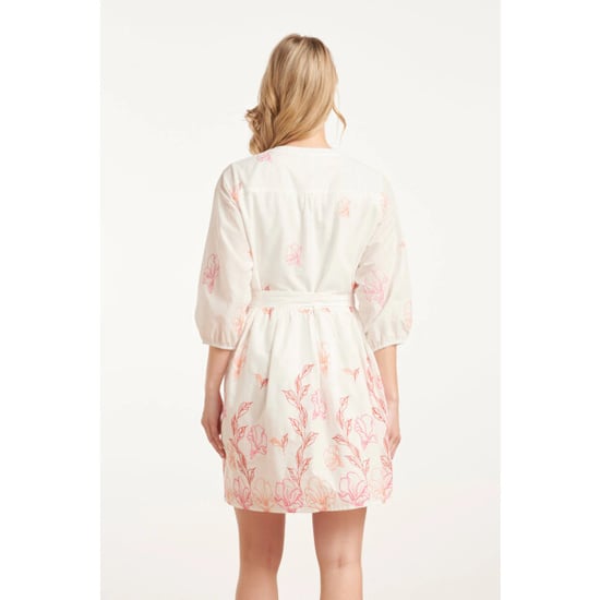 Smashed Lemon 25263 te bloemen geborduurde korte jurk met v-hals | - Image 6