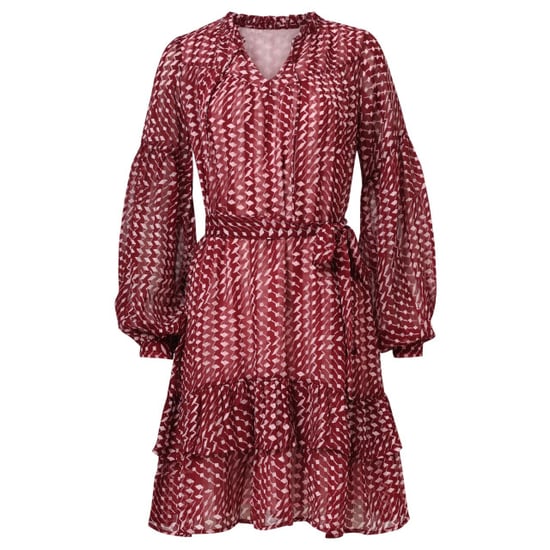 Smashed Lemon Bordeaux en babyroze geometrische jurk | - Image 1