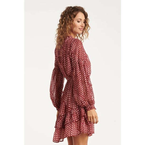 Smashed Lemon Bordeaux en babyroze geometrische jurk | - Image 5