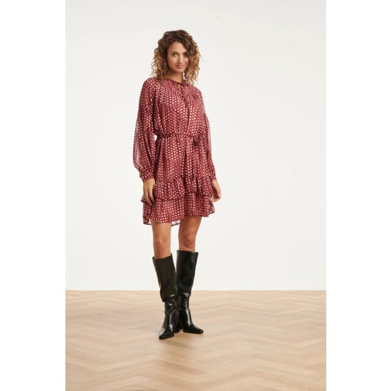 Smashed Lemon Bordeaux en babyroze geometrische jurk | - Image 6