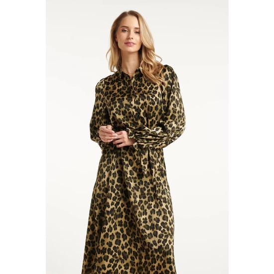 Smashed Lemon Midi shirtjurk met luipaardprint in army en zwart | - Image 6