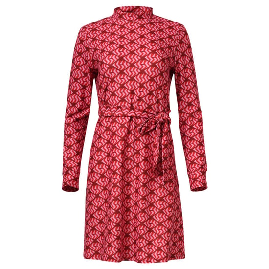 Smashed Lemon Stretchstof lippenprint jurk in rood en roze | - Image 4