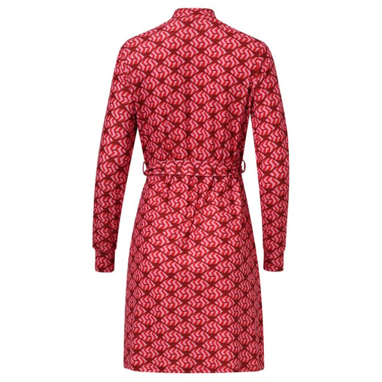 Smashed Lemon Stretchstof lippenprint jurk in rood en roze | - Image 5