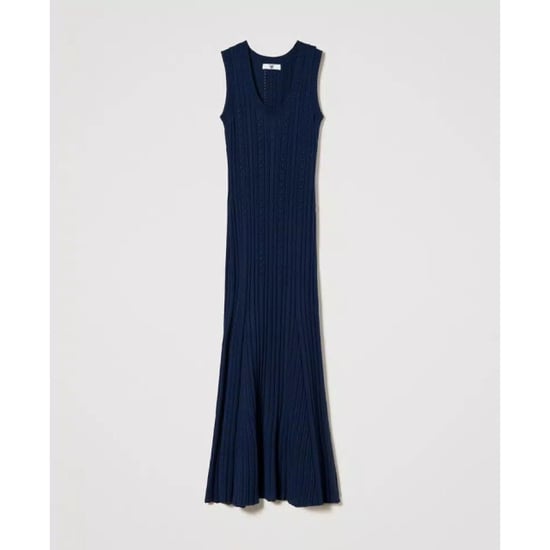 Twin-set Lange jurk van gemengd stiksel en kabeltricot - Image 2