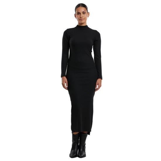 Urban Classics Dames ribbed mock neck jurk met lange mouwen - Image 1