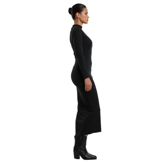 Urban Classics Dames ribbed mock neck jurk met lange mouwen - Image 2
