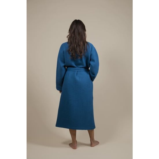 CozyLion Sauna badjas wafelstof dames & heren azur blauw | - Image 5