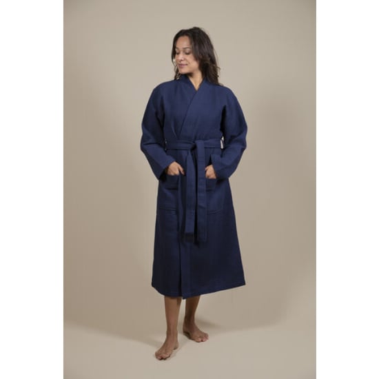 CozyLion Sauna badjas wafelstof dames & heren donker blauw | - Image 2