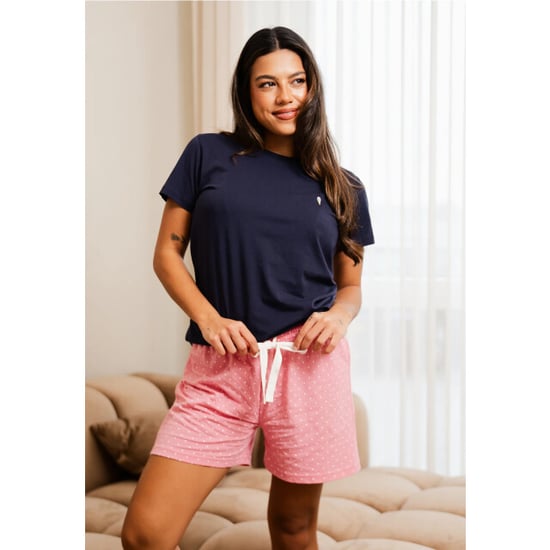 By Louise Dames korte pyjama set shortama blauw ice cream - Image 3