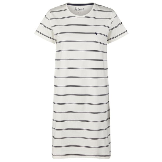 By Louise Dames nachthemd korte mouw off-white gestreept - Image 1