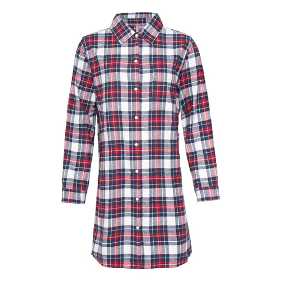 By Louise Dames pyjama nachthemd lang flanel geruit rood/blauw - Image 1