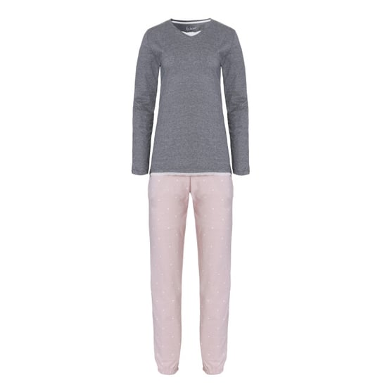 By Louise Dames pyjama set lang katoen grijs / roze - Image 1