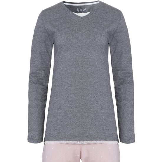 By Louise Dames pyjama set lang katoen grijs / roze - Image 2