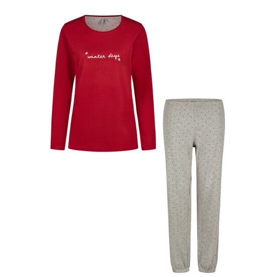 By Louise Dames pyjama set lang katoen rood - Image 1
