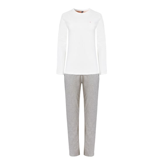 By Louise Dames pyjama set lang wit/grijs gestreept - Image 1