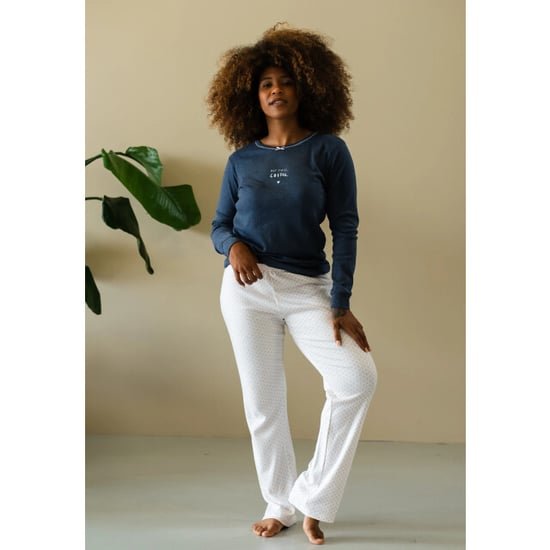 By Louise Dames winter pyjama set lang interlock blauw - Image 2