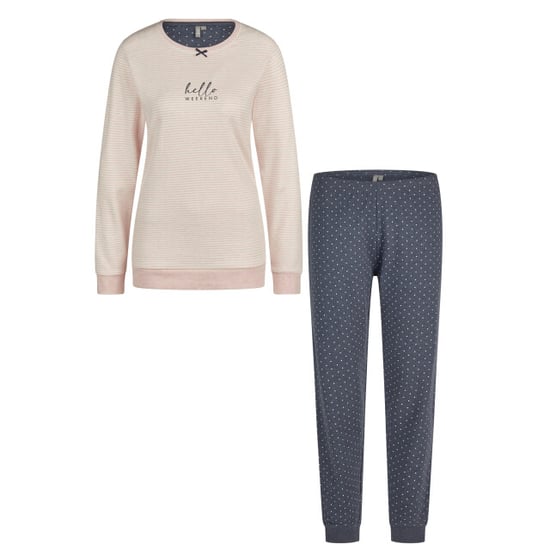 By Louise Dames winter pyjama set lang interlock roze gestreept - Image 1