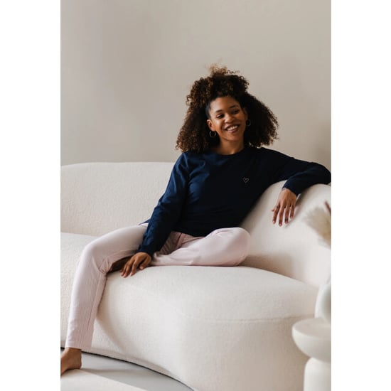 By Louise Essential dames pyjama set lang katoen blauw - Image 3