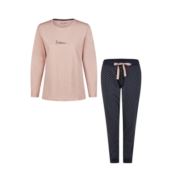 By Louise Essential dames pyjama set lang katoen roze - Image 1
