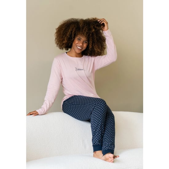 By Louise Essential dames pyjama set lang katoen roze - Image 3