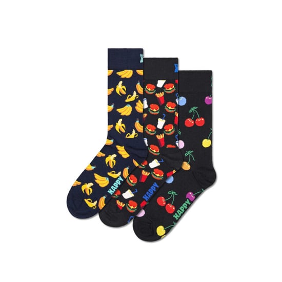 Happy Socks Classic sokken banaan kersen hamburger 3-pack - Image 1