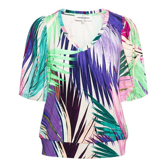 &Co Woman &co women top lindsey leaf turquoise multi - Image 1