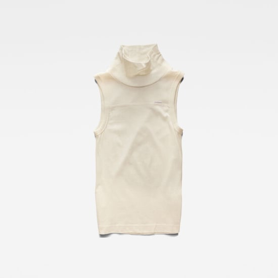 G-Star Fabric mix funnel tank top ecru - Image 1