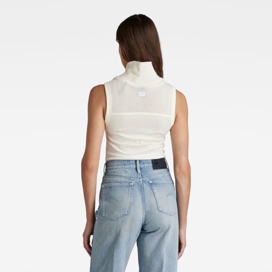 G-Star Fabric mix funnel tank top ecru - Image 3