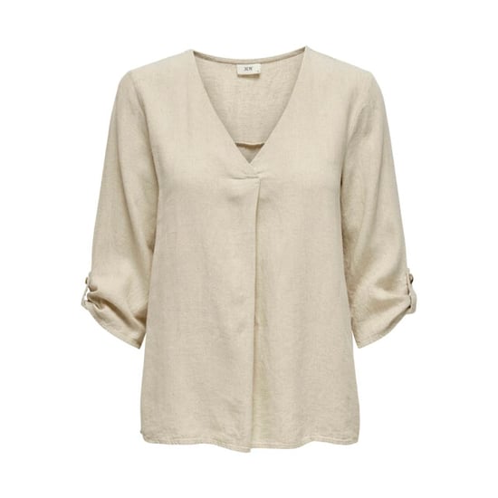 Jacqueline de Yong Say 3/4 linen v-neck top - Image 1